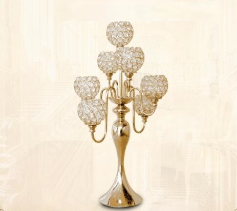 Metal Candel holder For Wedding Decoration Alloy Candlestick 7 arms Wedding Prop Candle Holders Tabletop Ornament