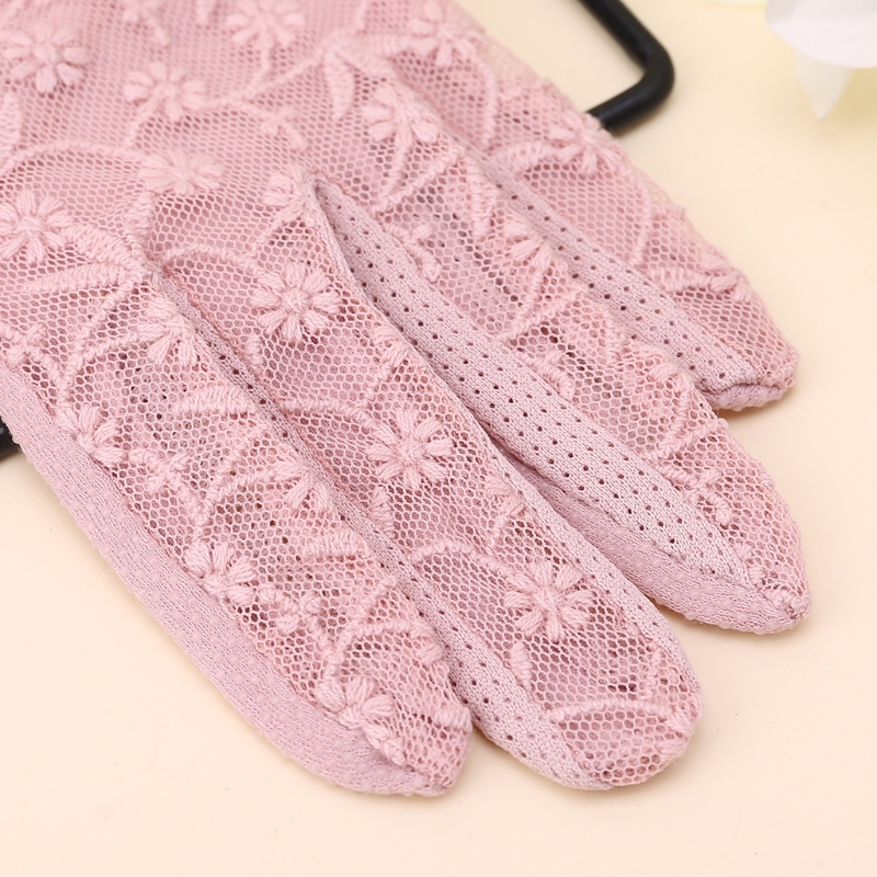 Fashion- Women Anti UV Anti Slip Driving Gloves Lace Goves Lady