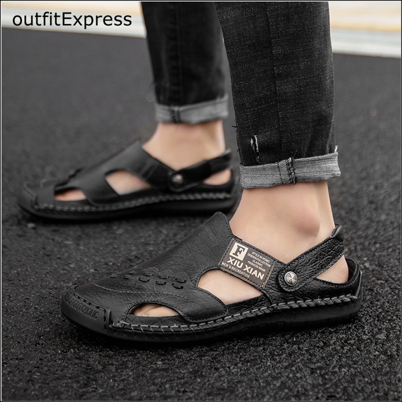 New Classic Men's Sandals Summer Leather Male Beach Sandals Soft Comfortable Male Outdoor Beach Slippers Slip-ON Man, Black
New Classic Men's Sandals Summer Leather Male Beach Sandals Soft Comfortable Male Outdoor Beach Slippers Slip-ON Man, Black