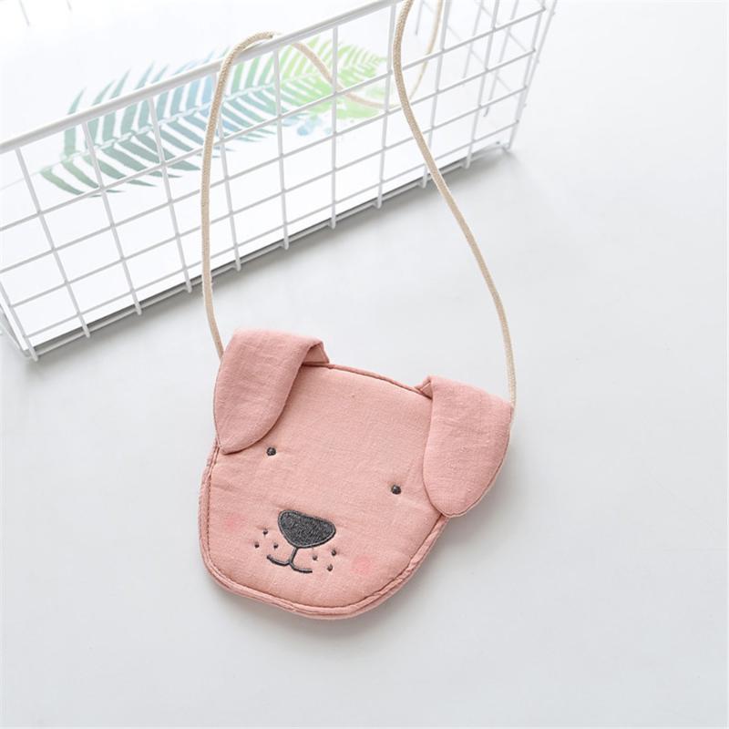 Children Girl Kids Coin Purse Bag Hobos Mini Small Cute Cotton Fabric Cartoon Dog Animal Korean Accessories Wholesale Gift