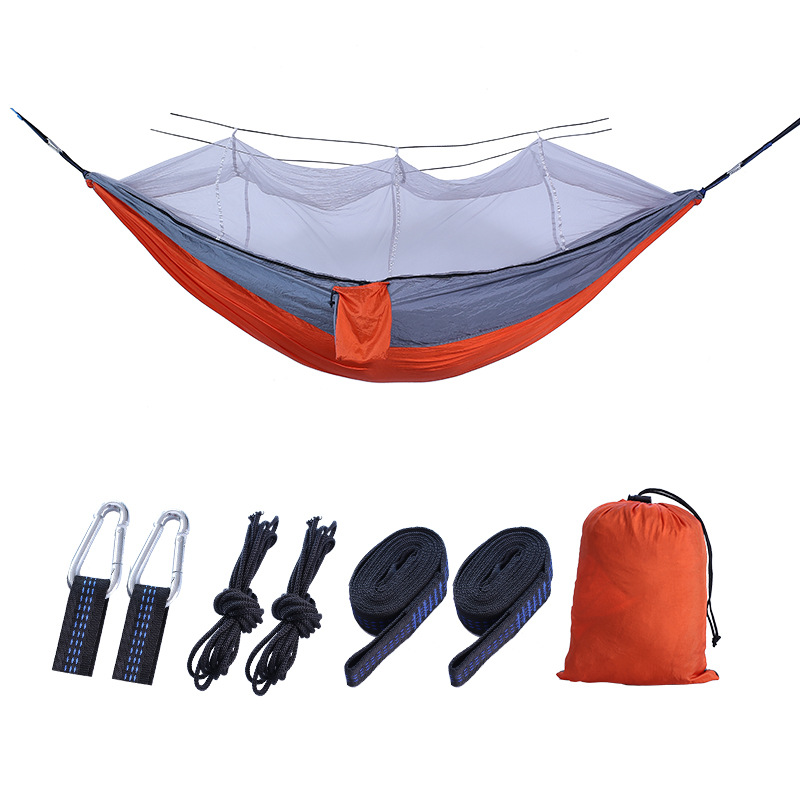 Outdoor hammock With Anti-Mosquito Nylon Portable Parachute Cloth Mosquito Control Hanging Hammock Camp Camping Swing
Outdoor hammock With Anti-Mosquito Nylon Portable Parachute Cloth Mosquito Control Hanging Hammock Camp Camping Swing