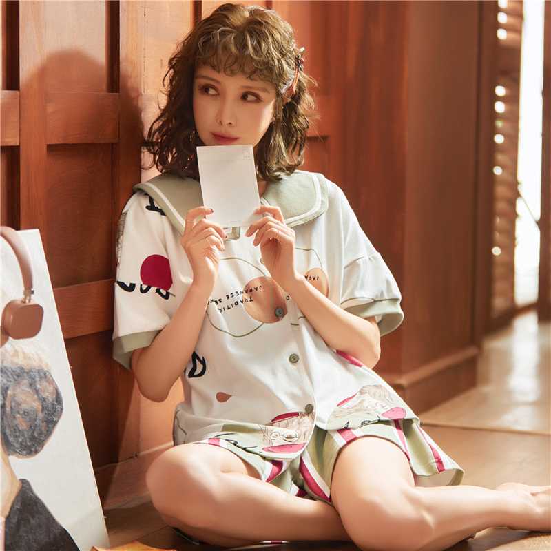 Women's Pajamas with Cartoon Sleepwear Women's Cotton Pijamas Women Pyjamas Women Pajamas Home Clothes for, Yydlf5910