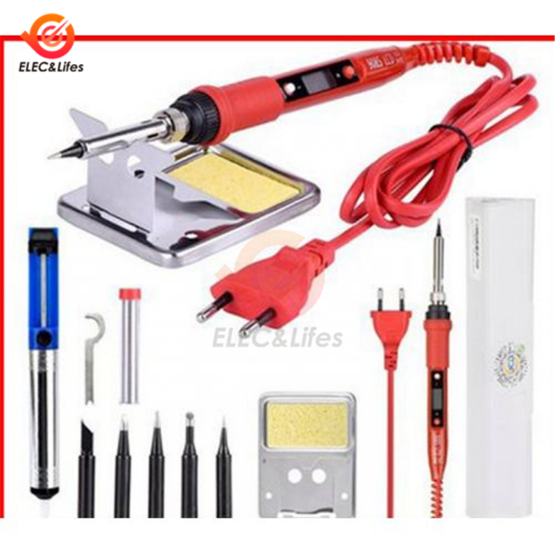 LCD Digital Electric Soldering iron 220V 80W Adjustable Temperature Electric Solder Iron Rework Station Mini Handle Heat Pencil
LCD Digital Electric Soldering iron 220V 80W Adjustable Temperature Electric Solder Iron Rework Station Mini Handle Heat Pencil