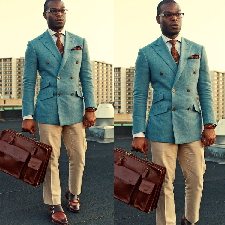 Fashion Mint Green Mens Formal Tuxedos Peaked Lapel Leisure Groom Jackets Best Men Blazer Clothes Only One Piece