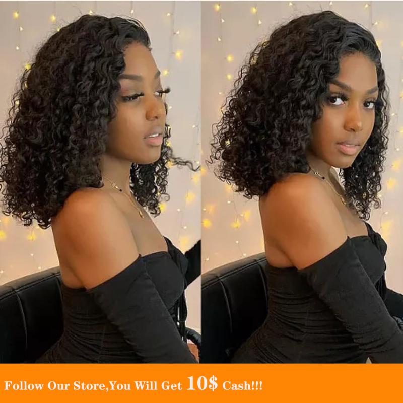 13X6 Lace Frontal Wig For Women 250% Density Kinky Curly Malaysia Short Bob Black Soft Pre plucked Human Hair Wig With Baby Hair, As pic
13X6 Lace Frontal Wig For Women 250% Density Kinky Curly Malaysia Short Bob Black Soft Pre plucked Human Hair Wig With Baby Hair, As pic