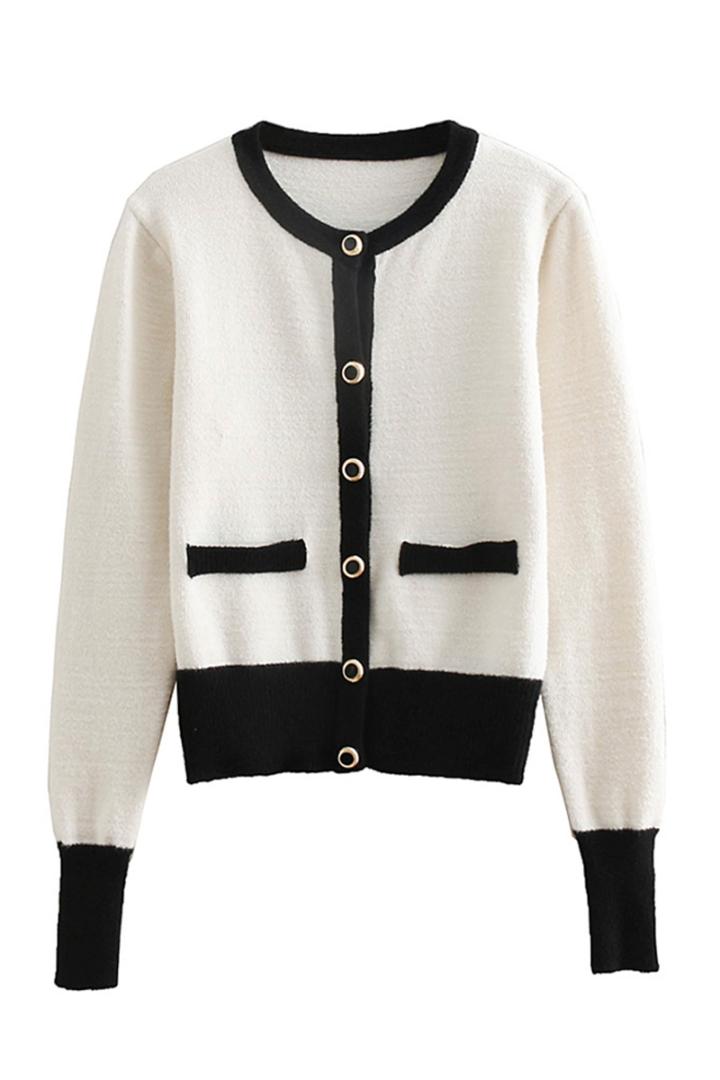 Retro jacket women's 2018 autumn and winter new ladies soft touch sweater knit cardigan black sweater white, White;black
Retro jacket women's 2018 autumn and winter new ladies soft touch sweater knit cardigan black sweater white, White;black