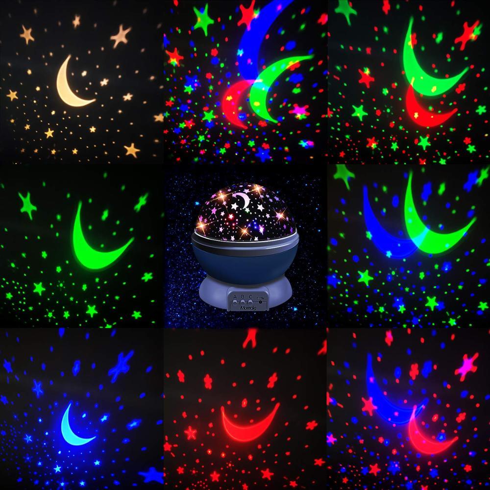 Rotating Night Light Projector Lamp Starry Sky Star Unicorn Kids Baby Sleep Romantic Led Projection Lamp USB Battery3929944