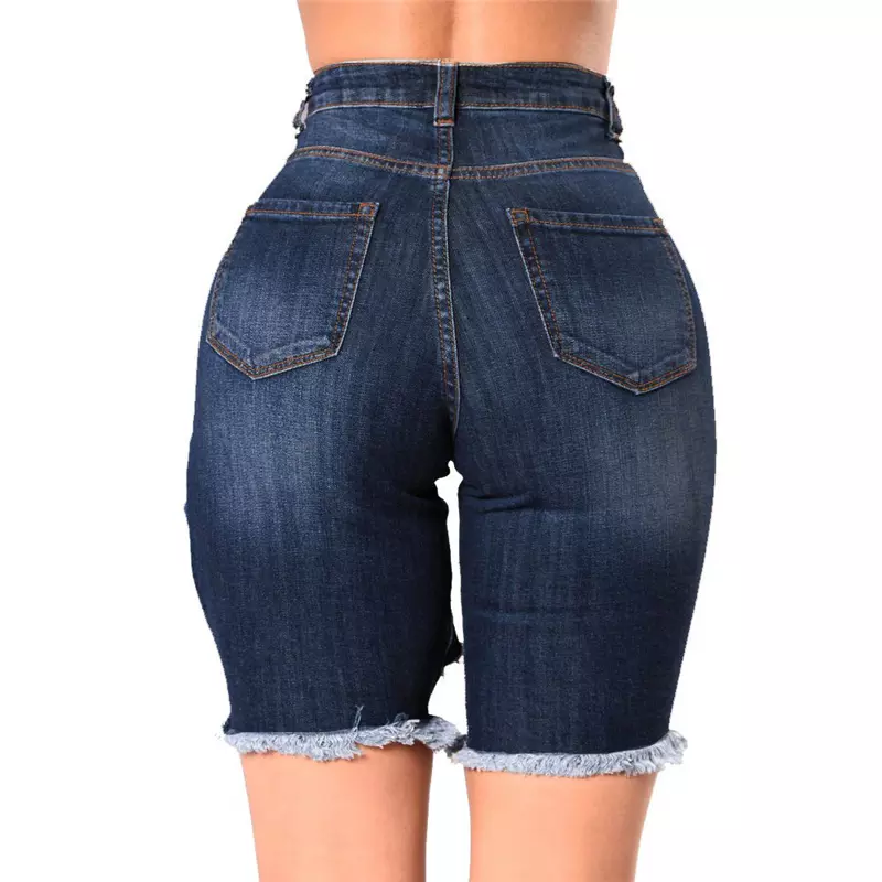 High Waist Denim Shorts Female Plus Size Summer Ripped Hole Women Short Jeans Casual Denim Shorts Femininos