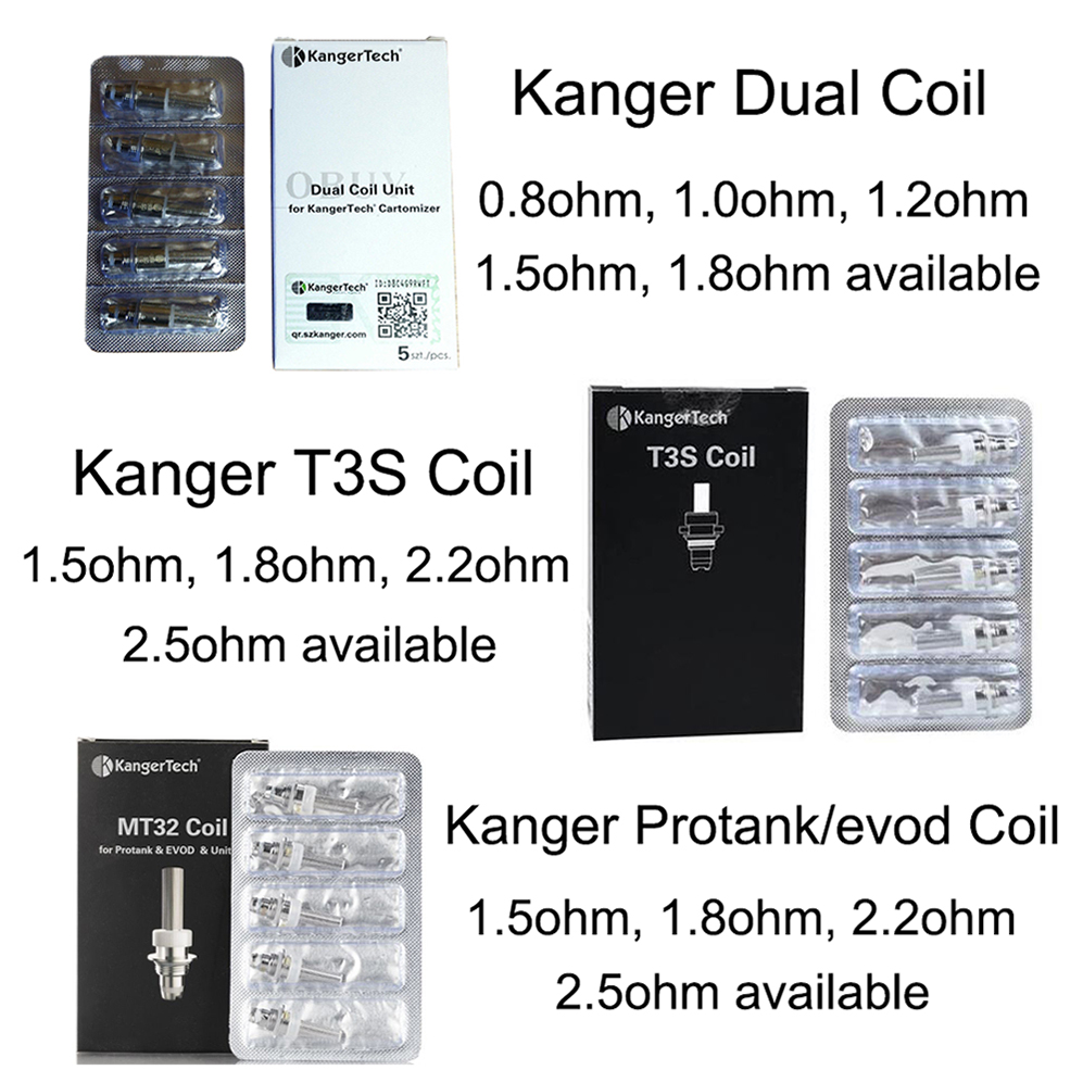 Original Kanger New dual Coil unit protank t3s replacement Coils for kangertech Protank 3 genitank emow aerotank unitank Mini Protank 2 T3s
Original Kanger New dual Coil unit protank t3s replacement Coils for kangertech Protank 3 genitank emow aerotank unitank Mini Protank 2 T3s