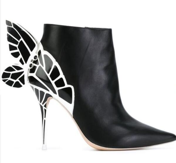 Free shipping Sophia Webster Women's Leather Boots, White Solid Wings decorated with fine heels Martin Boots, Size: 34-42, Black
Free shipping Sophia Webster Women's Leather Boots, White Solid Wings decorated with fine heels Martin Boots, Size: 34-42, Black