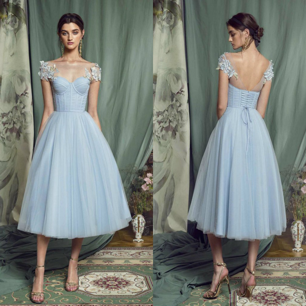 2020 Light Blue Prom Dresses Bateau Neck 3D Floral Appliqued Lace A Line Evening Dress Custom Made Tea Length Special Occasion Gowns, Light sky blue
2020 Light Blue Prom Dresses Bateau Neck 3D Floral Appliqued Lace A Line Evening Dress Custom Made Tea Length Special Occasion Gowns, Light sky blue