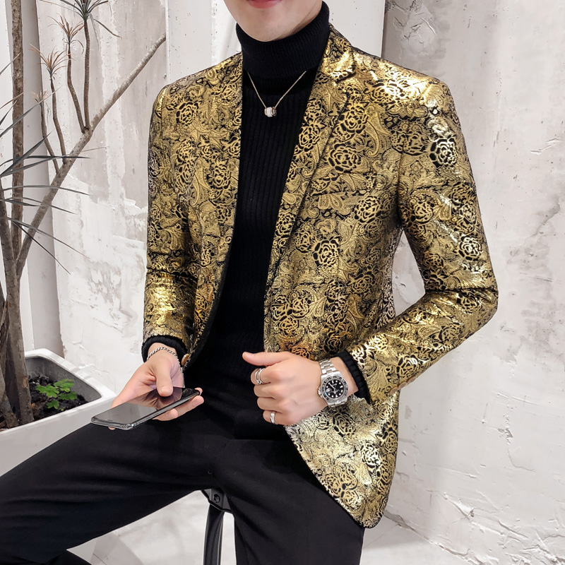 Blazer Male Europe Size Wedding Prom Mens Blazer Jacket British Style Single Breasted Slim Fit Gold Blazers For Man
Blazer Male Europe Size Wedding Prom Mens Blazer Jacket British Style Single Breasted Slim Fit Gold Blazers For Man