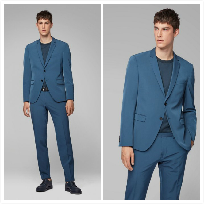 Fashion Young Groom Wedding Tuxedos Men Groom Suits Notched Lapel Two Button Prom Party Blazer Jacket (Jacket+Pants)