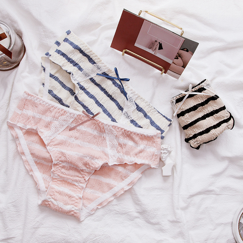 2020 New Promotional Girls Japanese Panties Retro Striped Briefs Women Cute Jacquard Cotton Mid-waist Women's Panties, See chart
2020 New Promotional Girls Japanese Panties Retro Striped Briefs Women Cute Jacquard Cotton Mid-waist Women's Panties, See chart