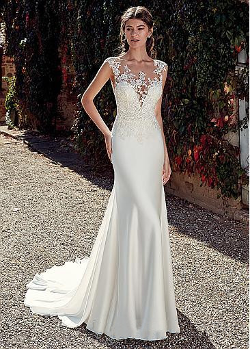 Modest Satin 2019 Mermaid Wedding Dresses With Lace Appliques Bateau Neckline Illusion Bodice Bridal Gowns Plus Size