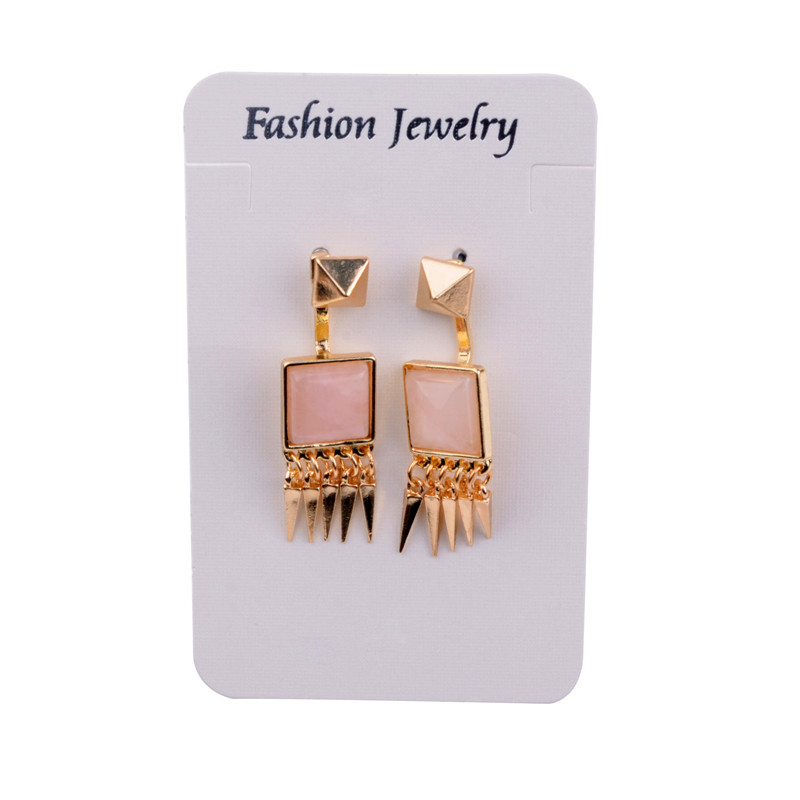 Natural stone alloy tassel earrings ladies clothing charm stainless steel Easter gift earrings