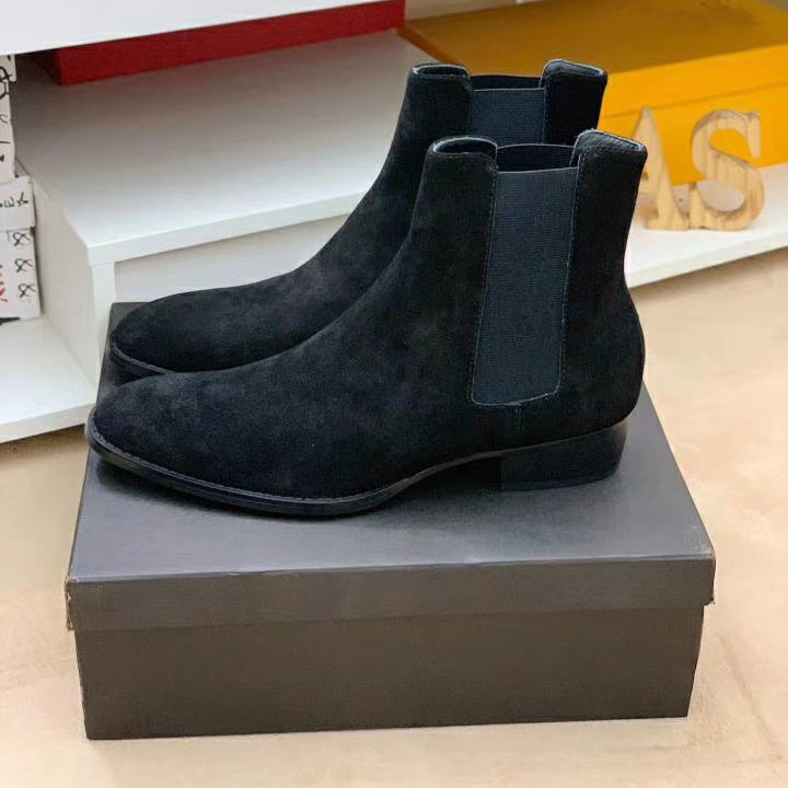 Hot Sale-2020 Classic Wyatt Ankle Boots Western Style Black Leather Motorcylcle Boots Men Gentlemen Shoes Fall Winter