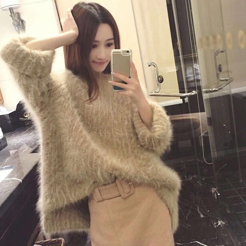 2019 Fall Knited Sweater O Neck Long Sleeve Mohair Pullover Women Tops Plus Thick Asymmetrical Harajuku Sweater, Camel
2019 Fall Knited Sweater O Neck Long Sleeve Mohair Pullover Women Tops Plus Thick Asymmetrical Harajuku Sweater, Camel