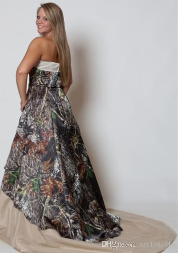 Vintage Plus Size Wedding Dress Strapless Camo Forest Wedding Gowns Stylish New Fashion Tulle Sweep Train Print Bridal Dresses