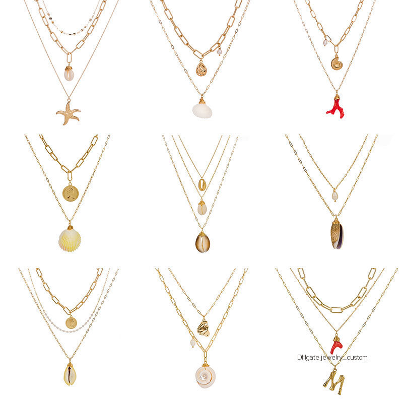 Multi-storey Necklace Pearl Shell Starfish Conch Pendeloque Cut Personality Ocean Wind Series Accessories
Multi-storey Necklace Pearl Shell Starfish Conch Pendeloque Cut Personality Ocean Wind Series Accessories