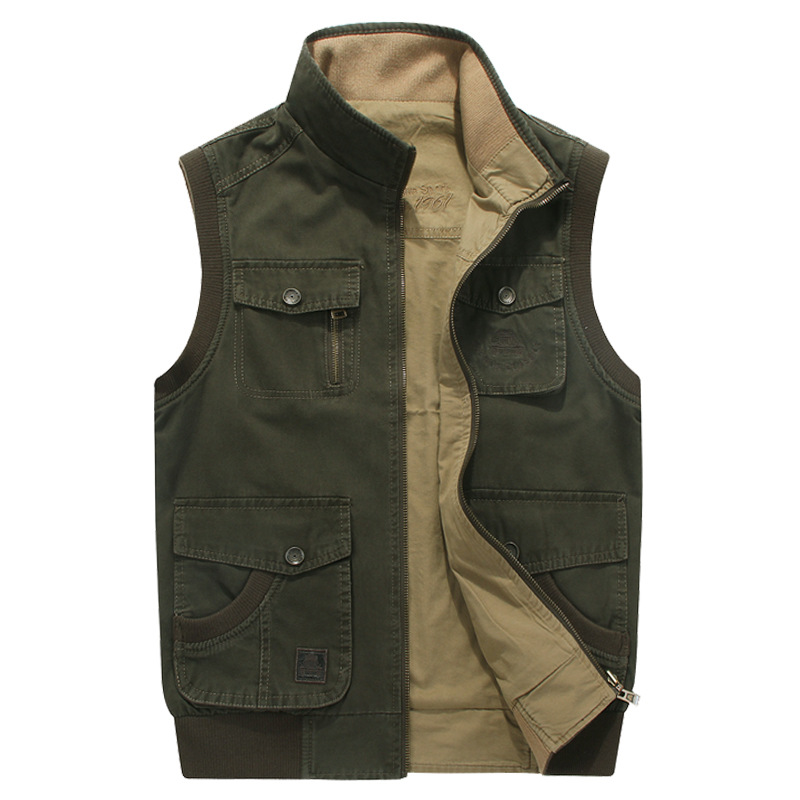 Men's Casual Casual Solid Solid Loose Cotton Multi Pocket Plus-Size Reversible Vest Men Fashion Fishing Photography, Khaki
Men's Casual Casual Solid Solid Loose Cotton Multi Pocket Plus-Size Reversible Vest Men Fashion Fishing Photography, Khaki