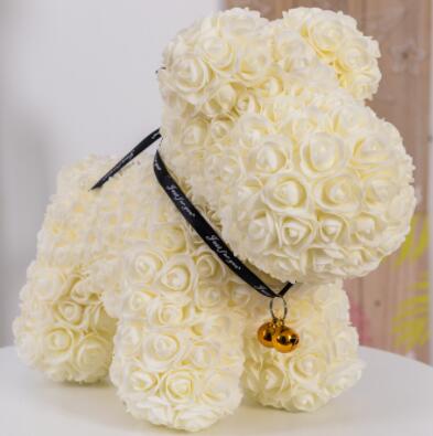 Artificial Rose Flower PE Rose Dog Cute Cartoon Dog Flower Girlgriend Present Wedding Party Decoration Valentine's Day Gift