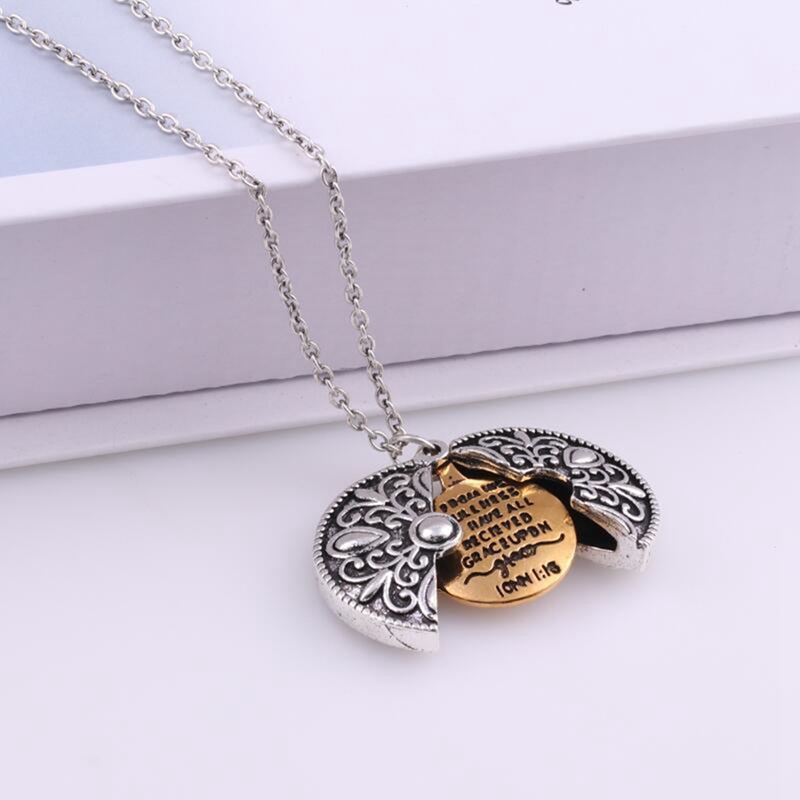 qimoshi Sunflower multilayer can open lettering necklace love round flower pendant woman fashion jewelry single product 12pcs