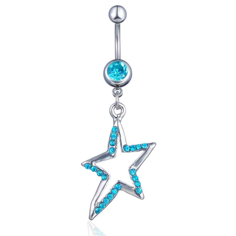 YYJFF D0625 Star Style Belly Navel Button Ring