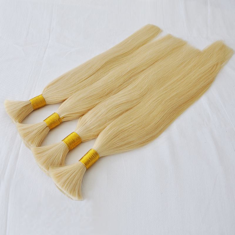 top quality human hair brazilian human hair bulk for braiding 300g 3 bundles lot 100 human straight wave color 613