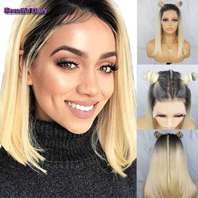 Beautiful Diary 12 Inch Ombre Blonde Bob Wig Short Lace Front Synthetic Wig Futura Fiber Heat Resistant Hair for Black Women, T1b/613
Beautiful Diary 12 Inch Ombre Blonde Bob Wig Short Lace Front Synthetic Wig Futura Fiber Heat Resistant Hair for Black Women, T1b/613