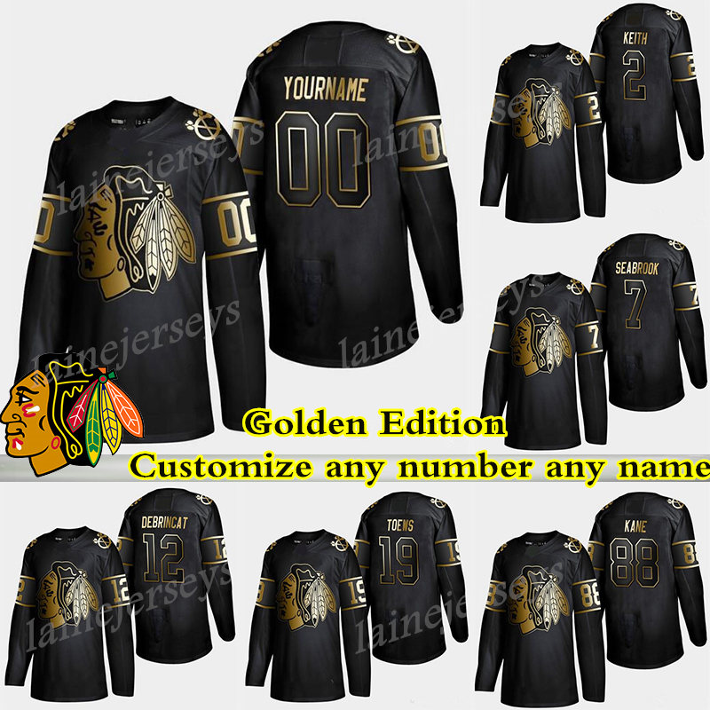 Chicago Blackhawks jersey Golden Edition 19 Jonathan Toews 88 Patrick Kane 2 Duncan Keith Customize any number any name hockey jerseys, Black
Chicago Blackhawks jersey Golden Edition 19 Jonathan Toews 88 Patrick Kane 2 Duncan Keith Customize any number any name hockey jerseys, Black
