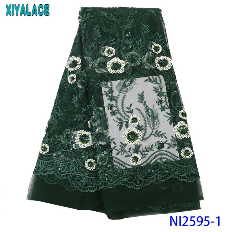African Lace Fabric Embroidered Nigerian Laces Fabric 2020 High Quality Green French Tulle Laces with Sequins KSNI2595
African Lace Fabric Embroidered Nigerian Laces Fabric 2020 High Quality Green French Tulle Laces with Sequins KSNI2595