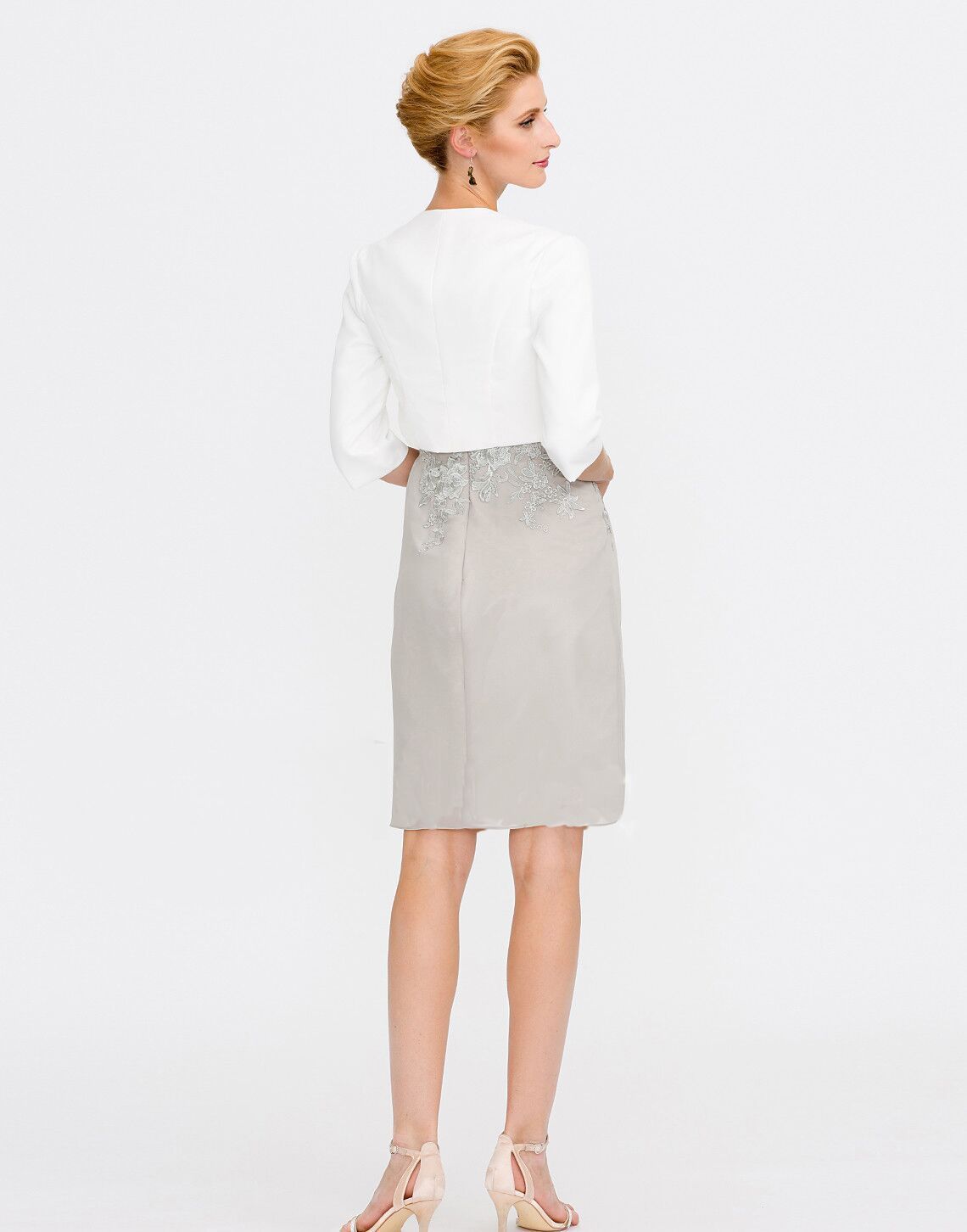 Cheap Mother Of The Bride Dresses Knee Length Lace Formal Cocktail Party Dress Jewel Neck Plus Size Wedding Guest Dresses