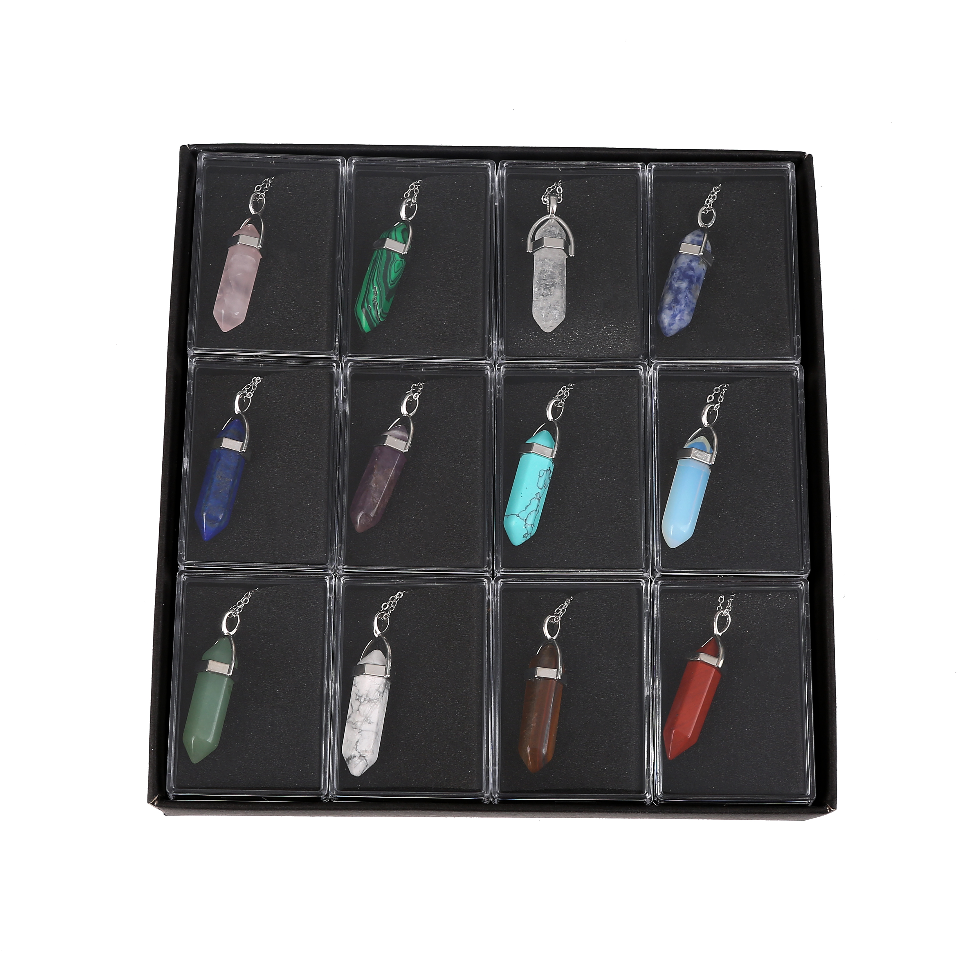 Indian agate hexagonal cone pendant pendant men and women necklace designer fashion style