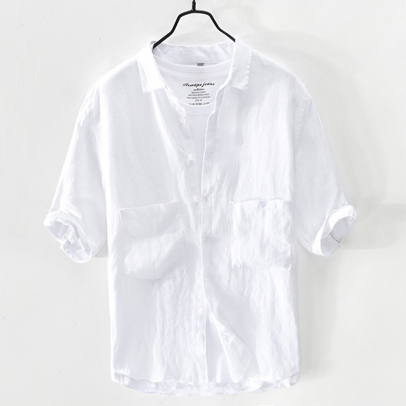 Natural Linen Shirts Men, Comfortable Breathable, Prue Linen, 2020 New Trend Solid Half Sleeve Men Shirt, Gray
Natural Linen Shirts Men, Comfortable Breathable, Prue Linen, 2020 New Trend Solid Half Sleeve Men Shirt, Gray