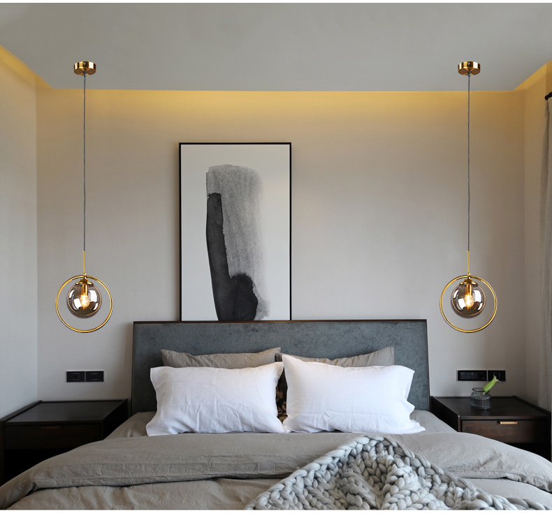 LED Pendant Lights Glass Ball Light Simple Indoor Lighting Office Study Lamp Chandelier Round Lamps Creativity