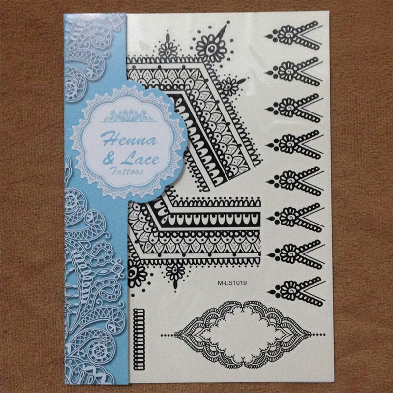 The Most Popular Black Henna Tattoos Temporary Inspired Body Tattoos Stickers