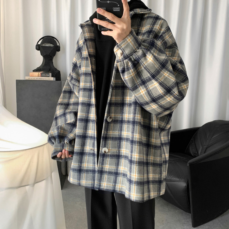Men' Jackets Spring Plaid Jacket Fashion Retro Casual Lapel Mens Streetwear Loose Hip Hop Bomber Men Clothes Outwear, Blue
Men' Jackets Spring Plaid Jacket Fashion Retro Casual Lapel Mens Streetwear Loose Hip Hop Bomber Men Clothes Outwear, Blue