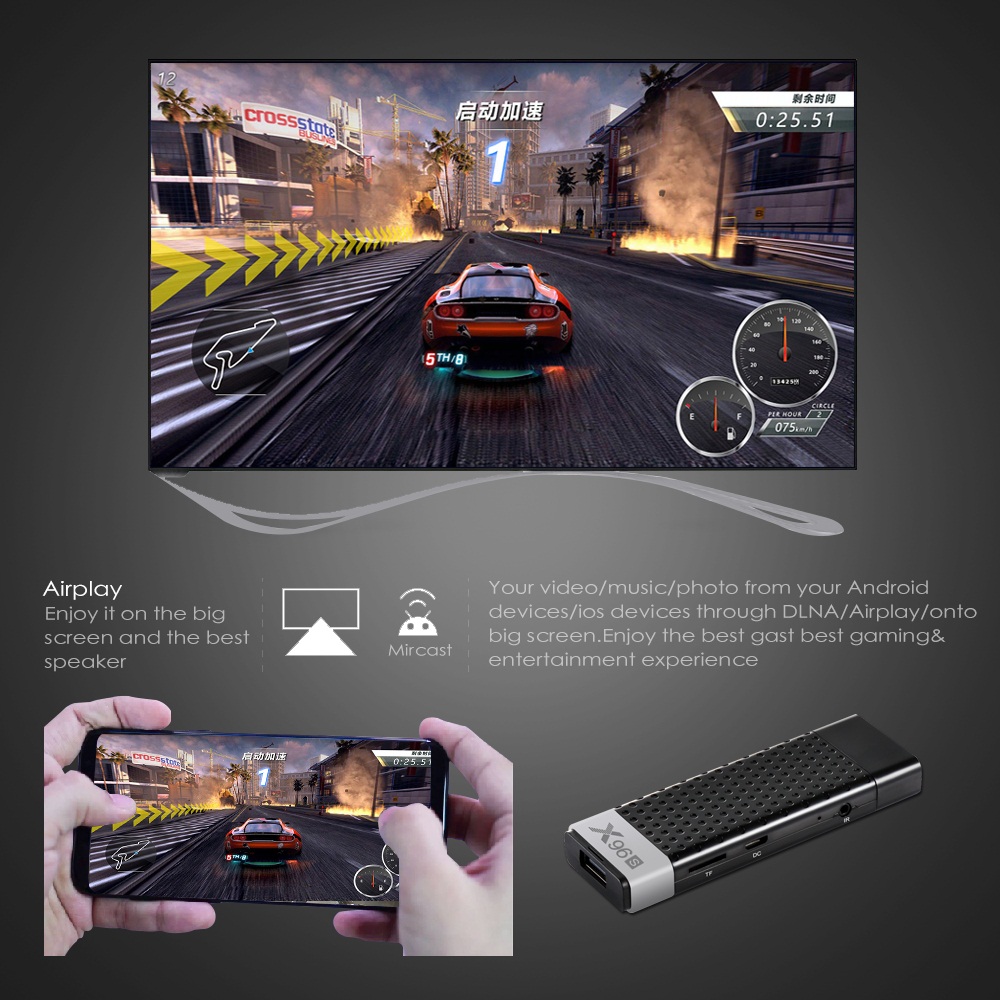 X96S 4G 32G Amlogic S905Y2 tv box stick dongle Dual Wifi Quad Core ddr4 Ram Android 9 2gb 16gb