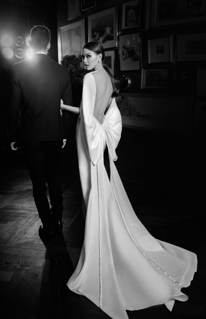 elihav sasson mermaid evening dresses with cape sleeve white big bow back formal prom gowns sexy deep v neck party dress