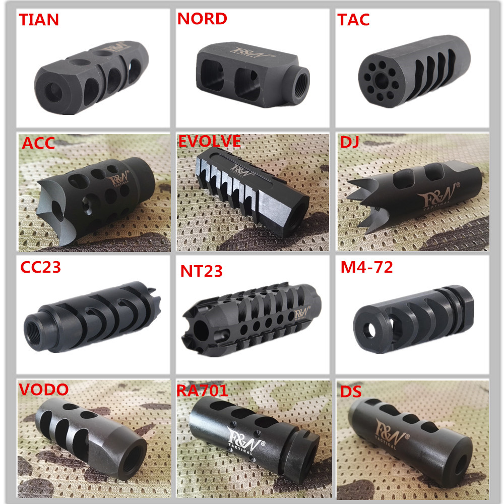 12 Types F&N Tactical Competition Muzzle Brake Solid Machined Construction 1/2"x28 Pitch Compact Version Crush Washer included For .223/5.5, Type
12 Types F&N Tactical Competition Muzzle Brake Solid Machined Construction 1/2"x28 Pitch Compact Version Crush Washer included For .223/5.5, Type