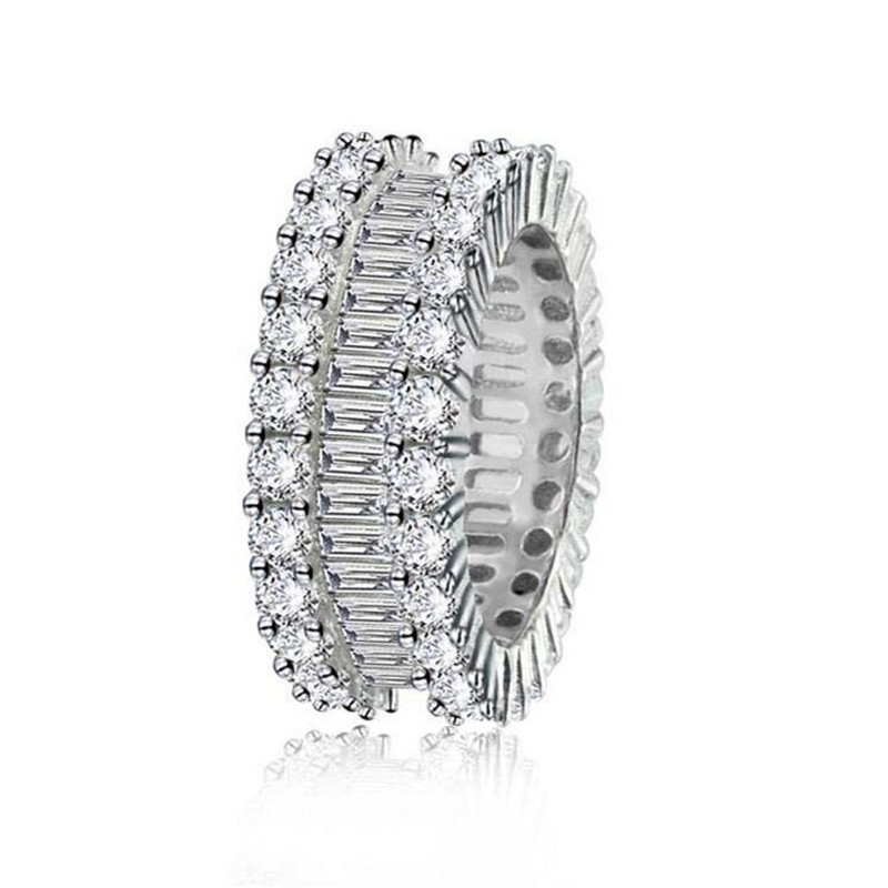 Choucong Brand Luxury Jewelry Wedding Rings 925 Sterling Silver Princess Cut White Topaz CZ Diamond Promise Gemstones Multi Style Women Engagement Ban