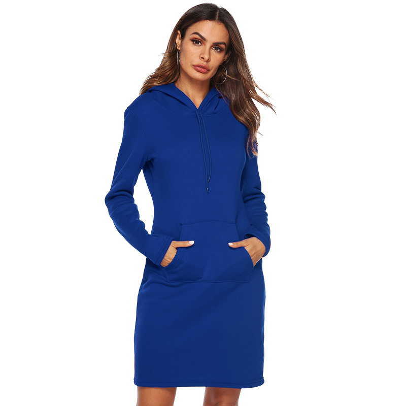 2019 Autumn Long Sweatshirts Women Hoodies Dress Hooded Long Sleeve Hoody Pullover female Outwear oversized hoodie tops Vestidos