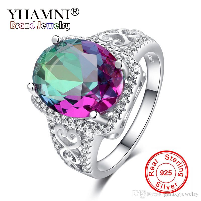 YHAMNI Solid 925 Sterling Silver Jewelry Fancy Color Cubic Zirconia Ring Fashion Wedding Engagement Rings For Women LRA0171
YHAMNI Solid 925 Sterling Silver Jewelry Fancy Color Cubic Zirconia Ring Fashion Wedding Engagement Rings For Women LRA0171