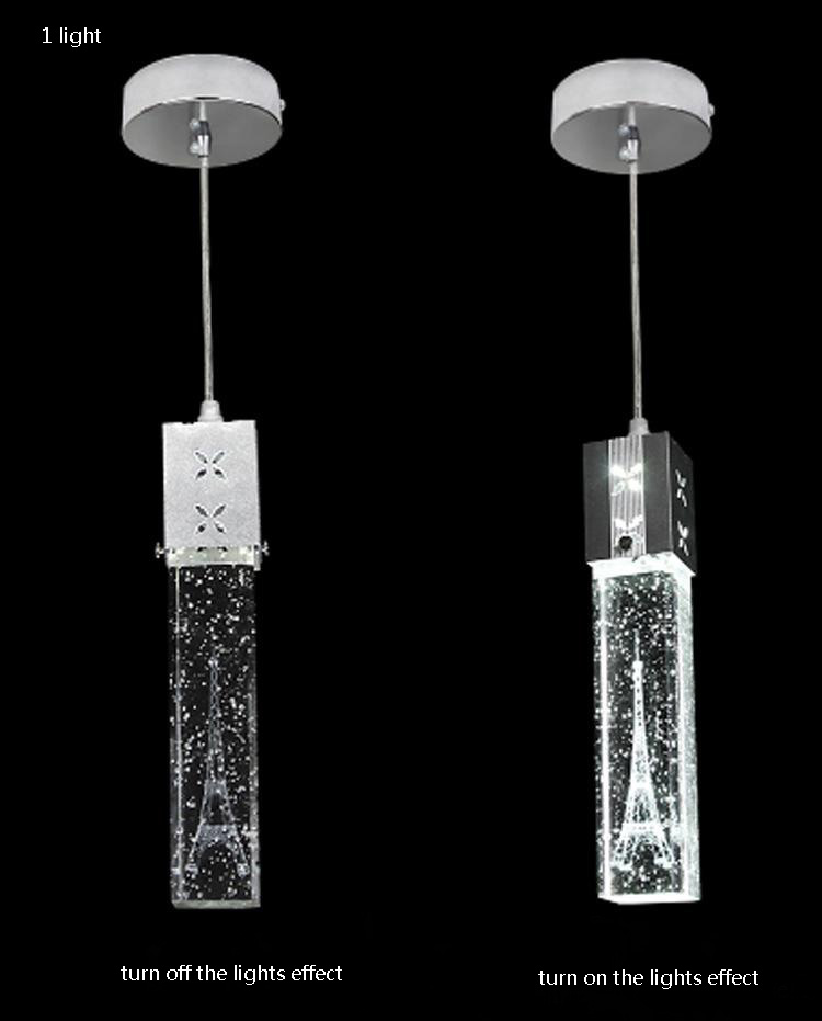 Crystal Bubble Light Eiffel Tower Pendant light Ceiling lamp Bar Dining Room lamparas de techo colgante moderna