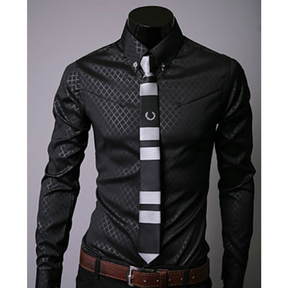 Business Man Formal Shirts Long Sleeve Tops Turn-down Collar High Quality Male Clothes Office Wear Korean Style Slim Shirt 2019
