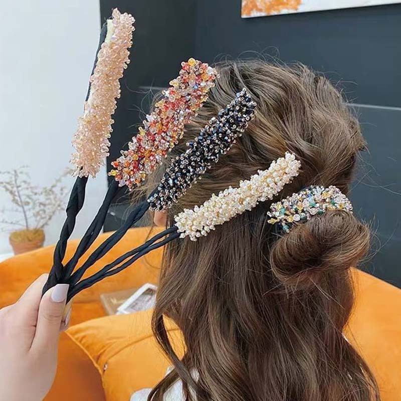 Women Flower Donut Bun Maker Crystal Ribbon DIY Hair Style Making Tools Korean Fashion Style Hair Curler Accessories
Women Flower Donut Bun Maker Crystal Ribbon DIY Hair Style Making Tools Korean Fashion Style Hair Curler Accessories