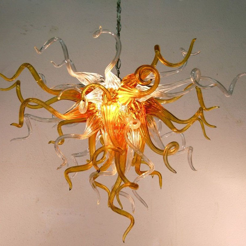 European Modern 100% Handmade Blown Glass Chandelier Lighting LED Light Cheap Small Colored Glass Pendant Light for Living Room Art Decor