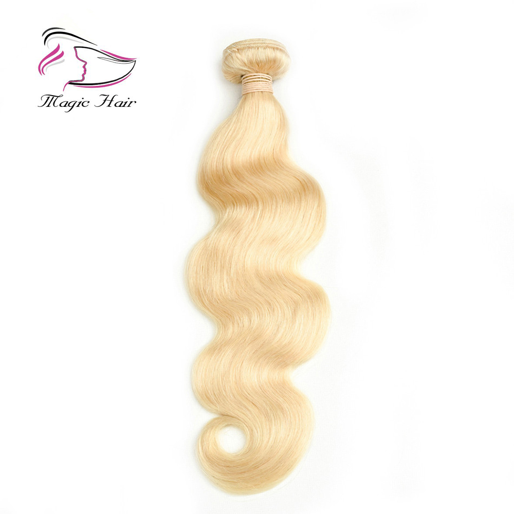 Evermagic 613#blond 3pieces Bundles With 1piece Closure Brazilian Hair Weave Body Wave Human Hair Extension 8-22inches