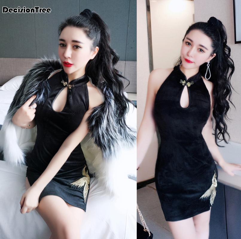 summer hot sale mordern sexy chinese tang suit qipao costumes dragon phoenix short cheongsam dresses chinese dress